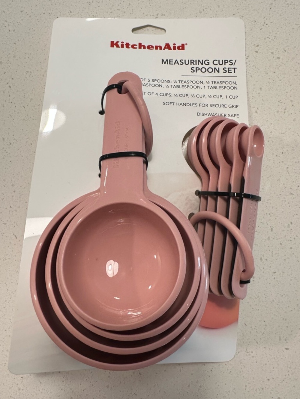 KitchenAid Blush Pink Rose Nesting Measuring Cups and Spoons Set
